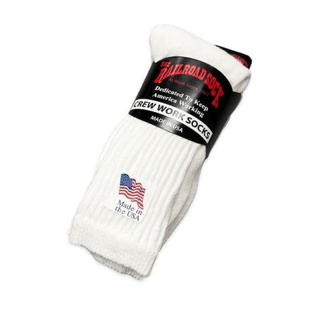 The Railroad Sock 3pack Crew Socks [3PWHT/BLK]