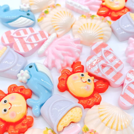 Ｎｏ．910   くじら かに  海   デコパーツ