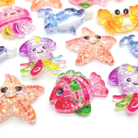 Ｎｏ．858  イルカ  カニ  イカ 海  デコパーツ