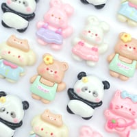 Ｎｏ.1027   アニマル  動物  パンダ  うさぎ  いぬ  くま デコパーツ