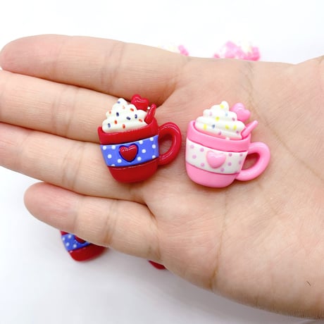 Ｎｏ．537 ハート  クリーム カップ  パーツ デコパーツ