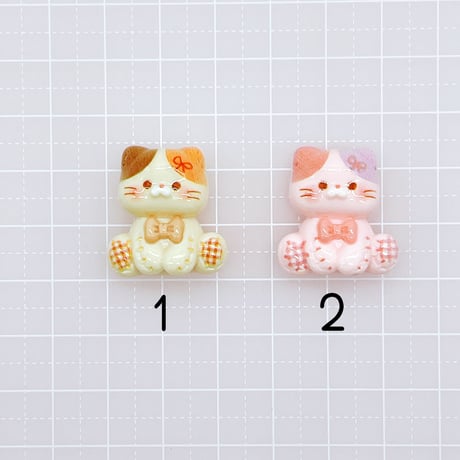 Ｎｏ．1001   ネコ ミケ    動物  デコパーツ