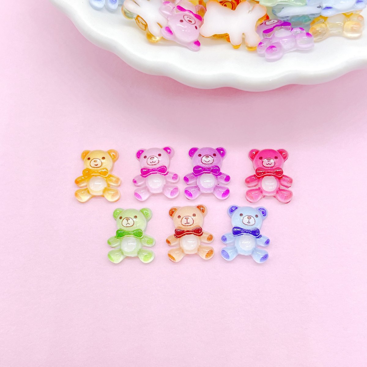 20個/ ミニミニカラフルくまさんパーツ | DECOPARTS SHOP はぴいちご