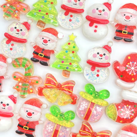Ｎｏ．1011    クリスマス   サンタ  ツリー  プレゼント キラキラ デコパーツ