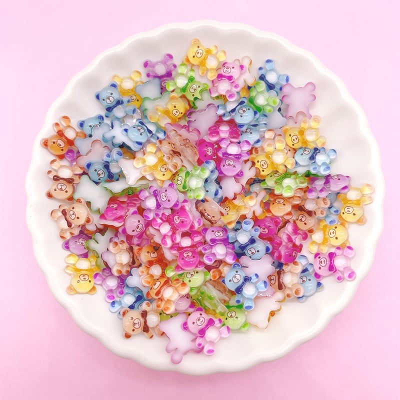 20個/ ミニミニカラフルくまさんパーツ | DECOPARTS SHOP はぴいちご