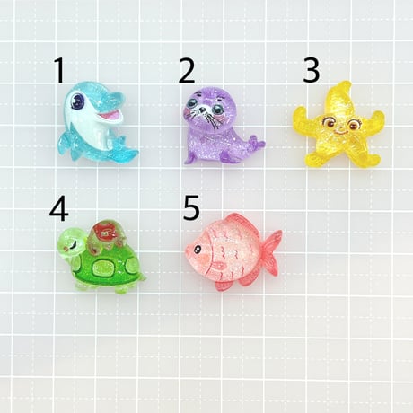 Ｎｏ．924   イルカ  アザラシ   ヒトデ  魚  かめ  海   デコパーツ