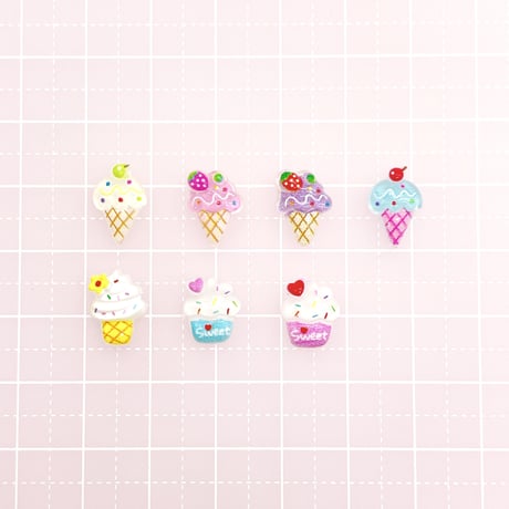 Ｎｏ．889    \20個/アイスクリーム  ミニ パーツ  ネイル