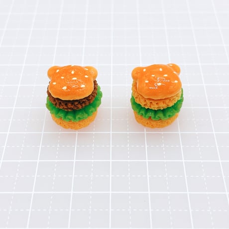 Ｎｏ．996  くま バーガー  デコパーツ  くま型