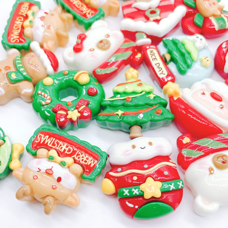 Ｎｏ．1013  クリスマス  クッキーマン  スノードーム  サンタ  デコパーツ