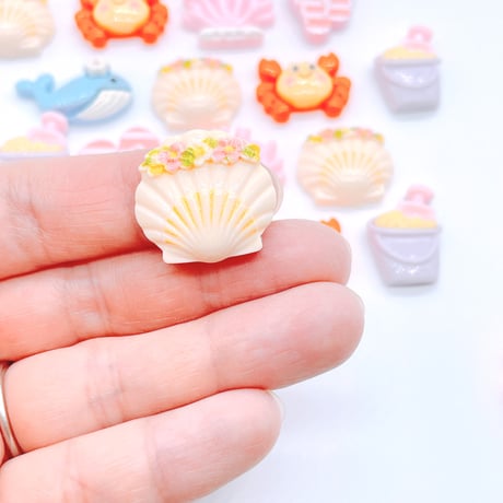 Ｎｏ．910   くじら かに  海   デコパーツ
