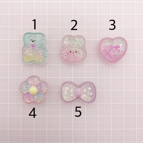 Ｎｏ．927   うさぎ  くま  ハート 花  リボン   デコパーツ