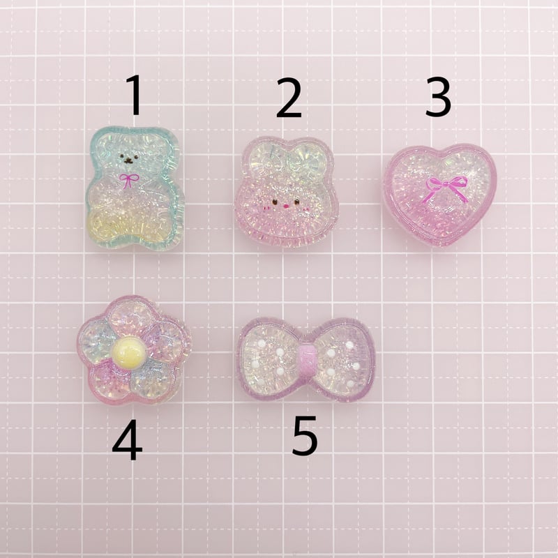 No．927 うさぎ くま ハート 花 リボン デコパーツ | DECOPART