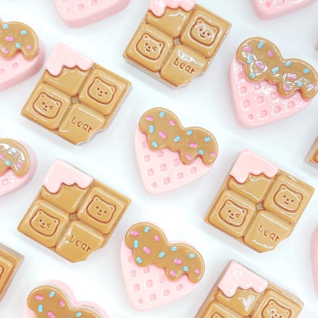 Ｎｏ.1052  チョコ  くま  ハート  デコパーツ
