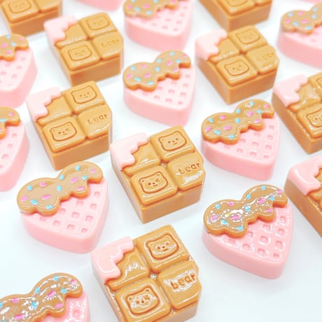 Ｎｏ.1052  チョコ  くま  ハート  デコパーツ