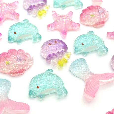 Ｎｏ．940   イルカ   クラゲ   人魚   海   デコパーツ