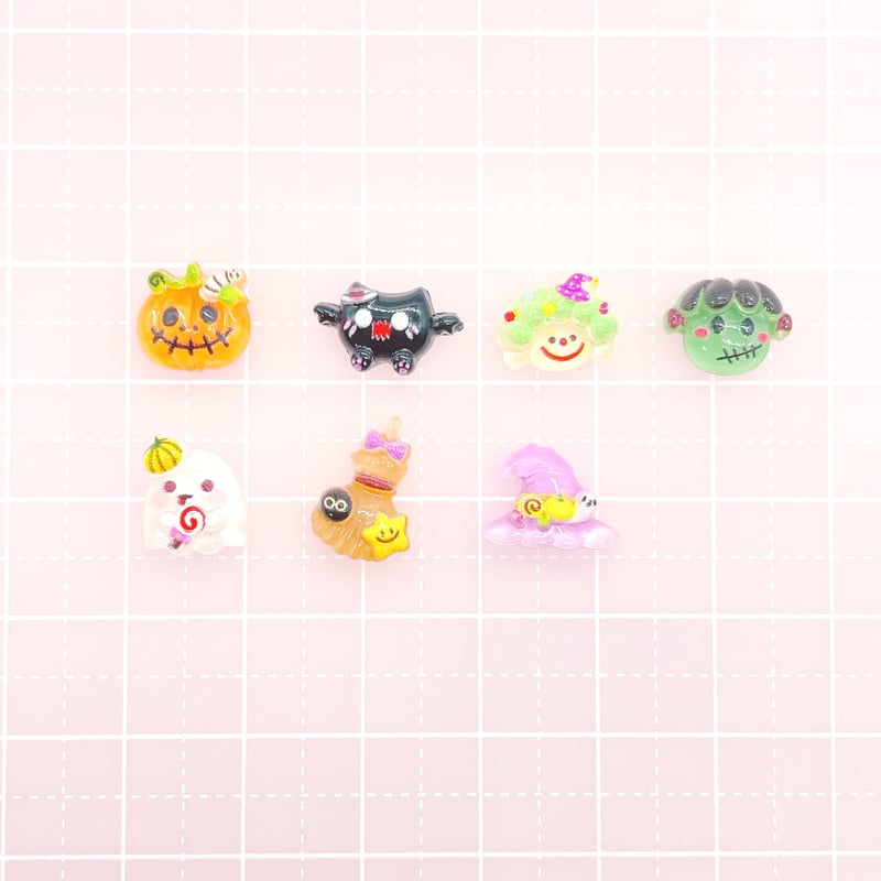 No．890 個/ ハロウィン かぼちゃ おばけ ミニ パーツ