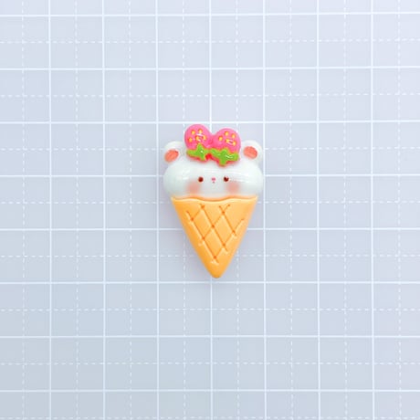 Ｎｏ.1022  クレープ  くま  いちご  デコパーツ  パーツ  スイート