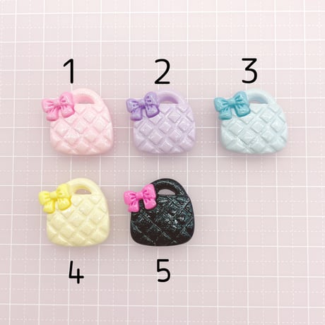 Ｎｏ.1035   バッグ  カバン  トート リボン付   デコパーツ