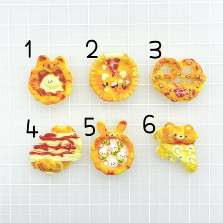 Ｎｏ．956    くま  うさぎ  ねこ  ピザ  タルト  チーズ  デコパーツ