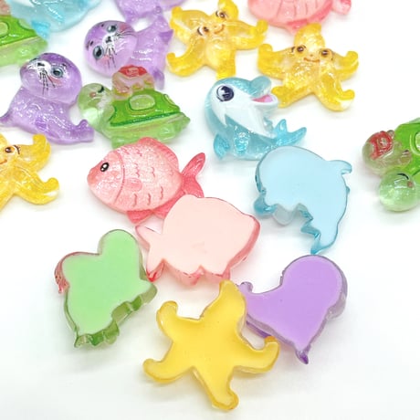 Ｎｏ．924   イルカ  アザラシ   ヒトデ  魚  かめ  海   デコパーツ