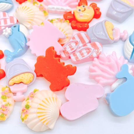 Ｎｏ．910   くじら かに  海   デコパーツ