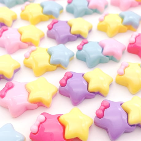 Ｎｏ.1038   星 スター  リボン  デコパーツ