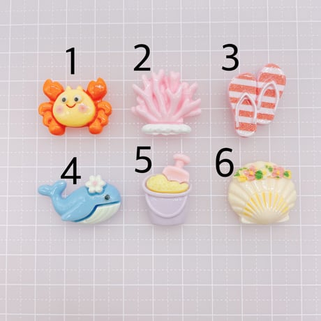 Ｎｏ．910   くじら かに  海   デコパーツ