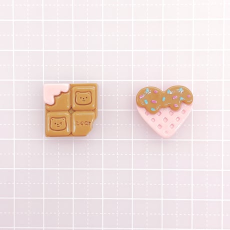 Ｎｏ.1052  チョコ  くま  ハート  デコパーツ