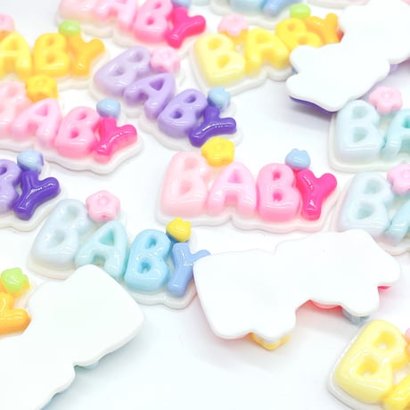 Ｎｏ.1046  BABY  文字  カラフル  パーツ デコパーツ
