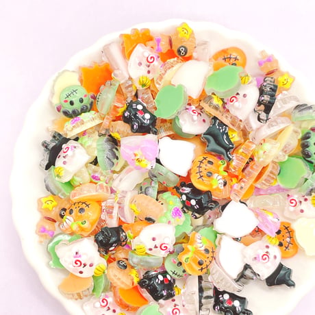 Ｎｏ．890    \20個/  ハロウィン かぼちゃ  おばけ  ミニ パーツ ネイル
