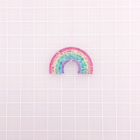 Ｎｏ.1050  キラキラ  ラメ 虹  にじ  デコパーツ