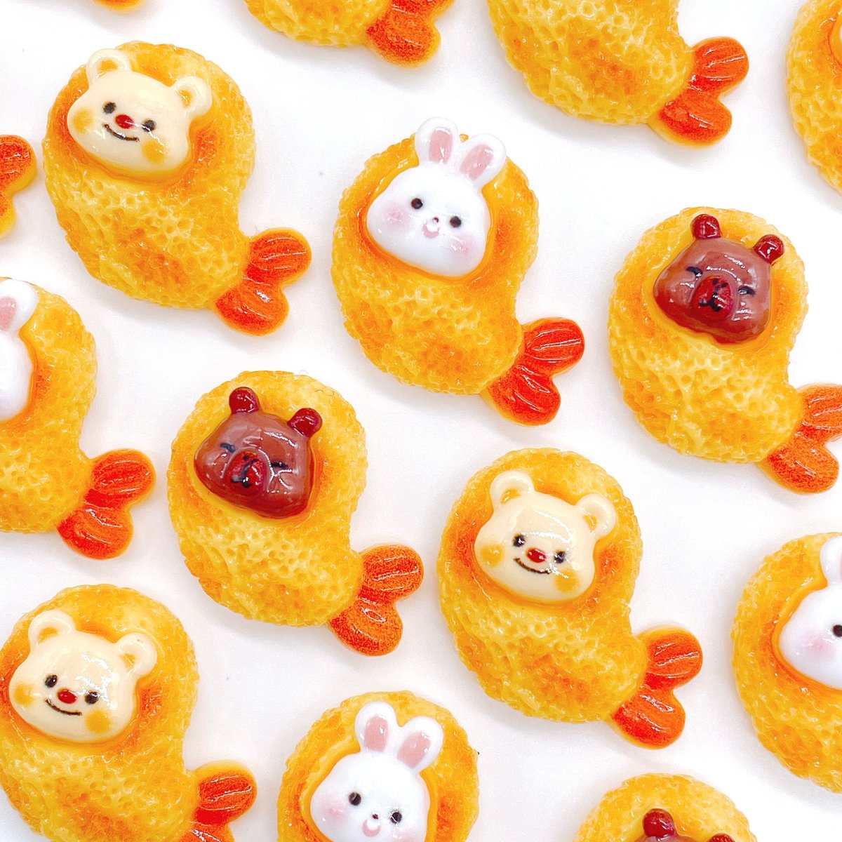 No．869 くま うさぎ カピバラ エビフライ デコパーツ | DECOPART