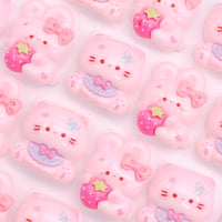 Ｎｏ.1037   ねこ  うさぎ  いちご  デコパーツ