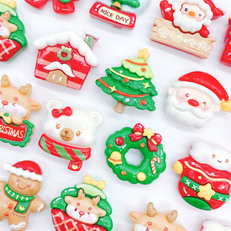 Ｎｏ．1013  クリスマス  クッキーマン  スノードーム  サンタ  デコパーツ