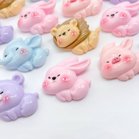 Ｎｏ．717  アニマル  うさぎ  くま  ぶた  ぞう  ライオン 風  びゅーん    デコパーツ