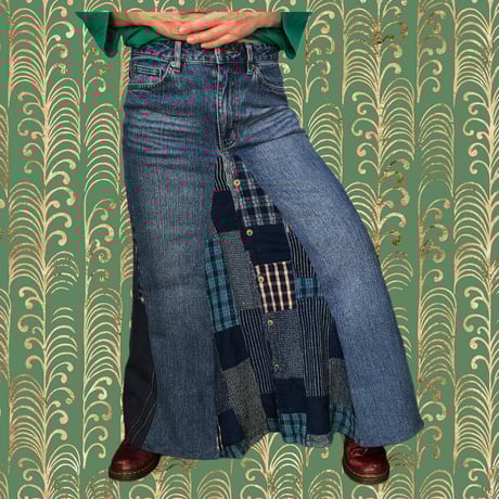 デニムスカート[古着　リメイク]