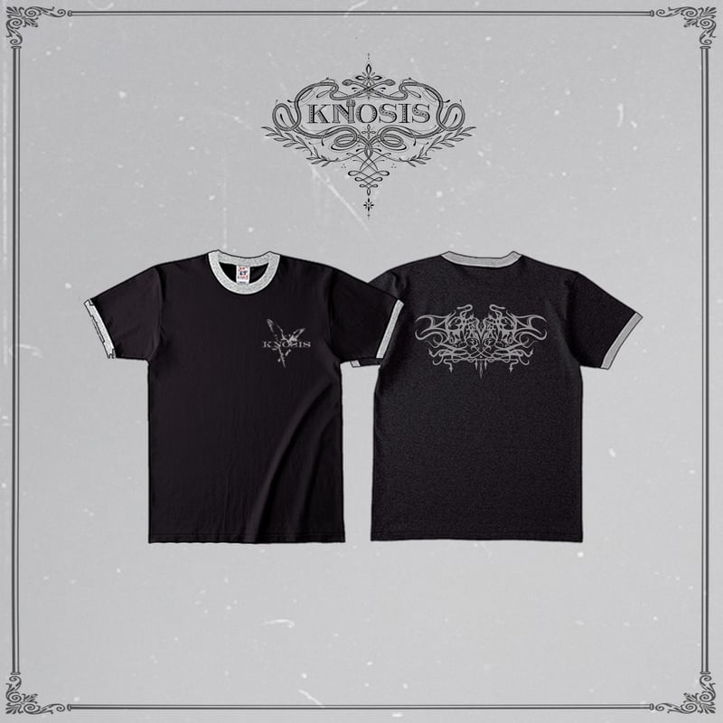 knosis tシャツ Knosis Ringer T-shirt / Black x Heather Gray |