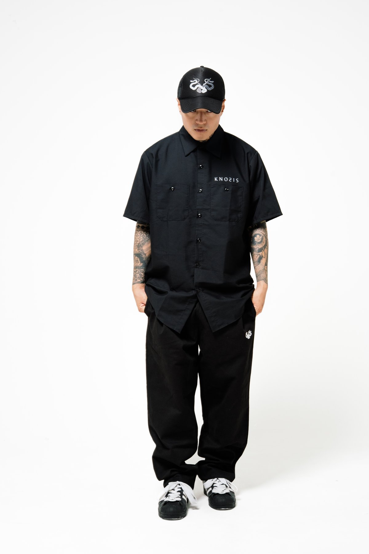 Knosis ポップアップ ワークシャツ M GENKNOSIS POP UP 商品>> KNOSIS LOGO WORKSHIRT /