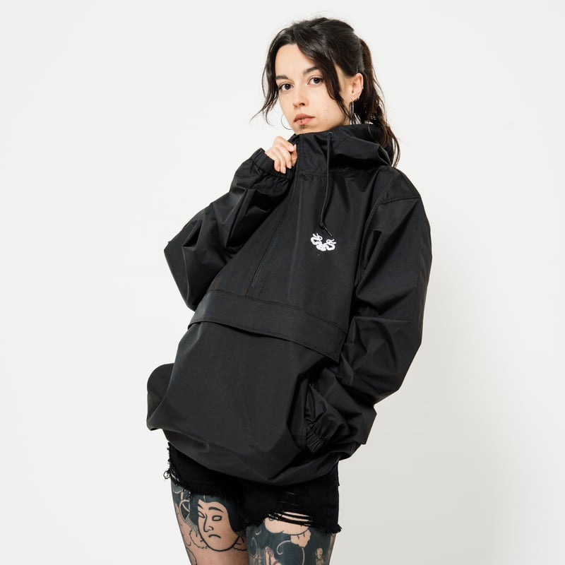 Knosis ポップアップ anorak jacket L ブラック GENKNOSIS POP UP 商品>> KNOSIS LOGO ANORAK JACK