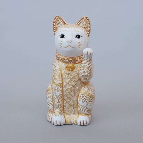 まねき猫作品「Lucky cat white」(M)【Sheetal】