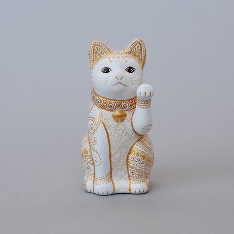 まねき猫作品「Lucky cat white」(S)【Sheetal】
