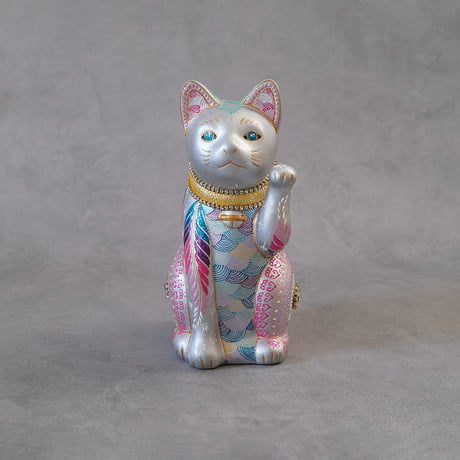 まねき猫作品「Lucky cat silver」(M)【Sheetal】