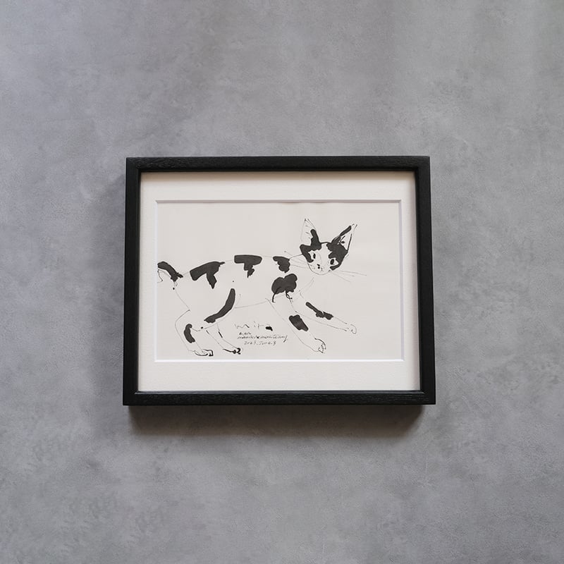 保護猫ドローイング作品「Cat drawing 2023.June.3(mira)」【Tomo