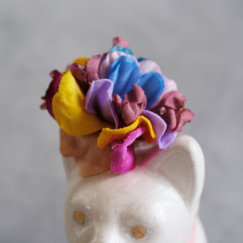 まねき猫作品「花咲猫 / はなさくねこ（銀）」（M）【MODERASeeK