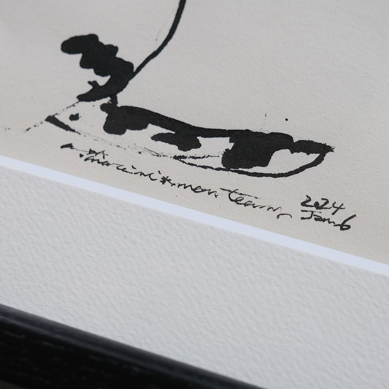 保護猫ドローイング作品「Cat drawing 2024.Jan.6(子猫 全身)」【Tomo