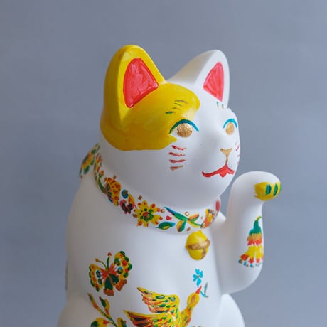 まねき猫作品「花鳥風月の猫」(L)【中川彩香】