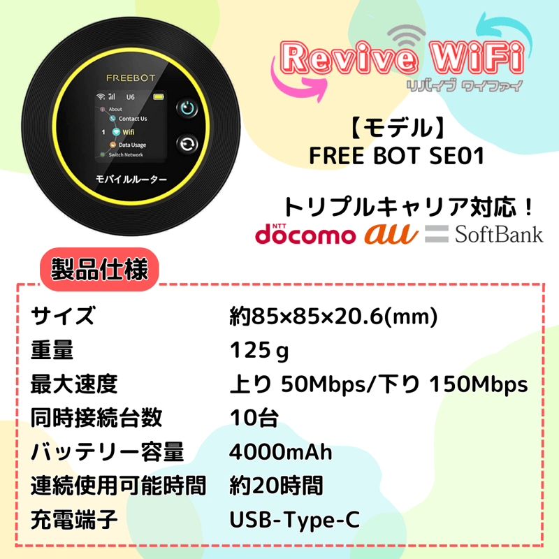 Macaroon FREEBOT SE01 ポケットwifi 100GB 付き 【公式通販】