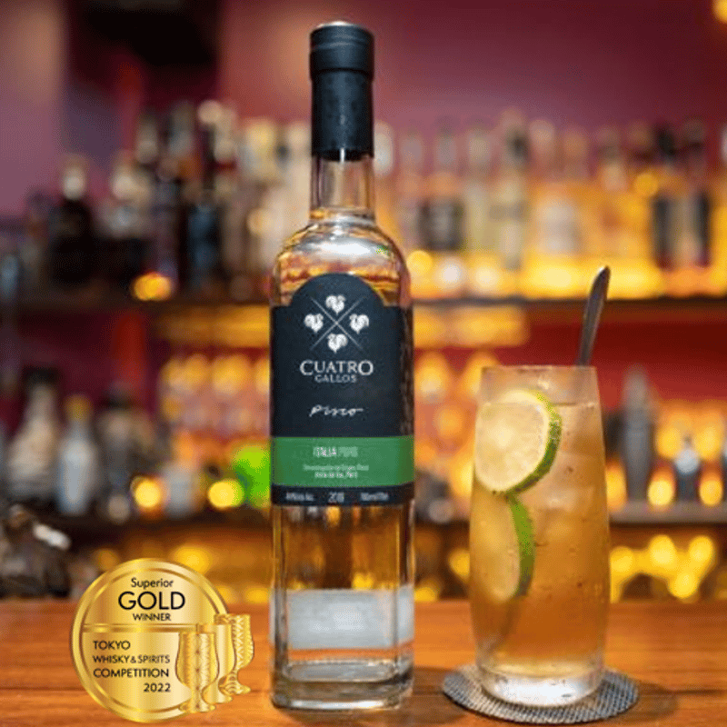 ペルー伝統の酒【ピスコ】クアトロ・ガジョス・イタリア Pisco Cuatro