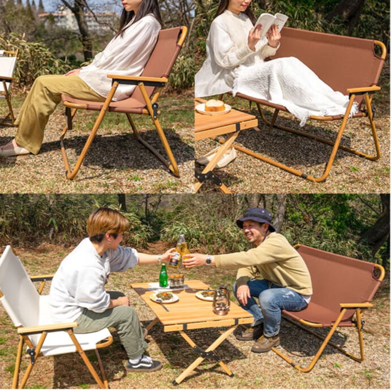 2人掛けアウトドア折りたたみベンチチェア | ishihara furniture