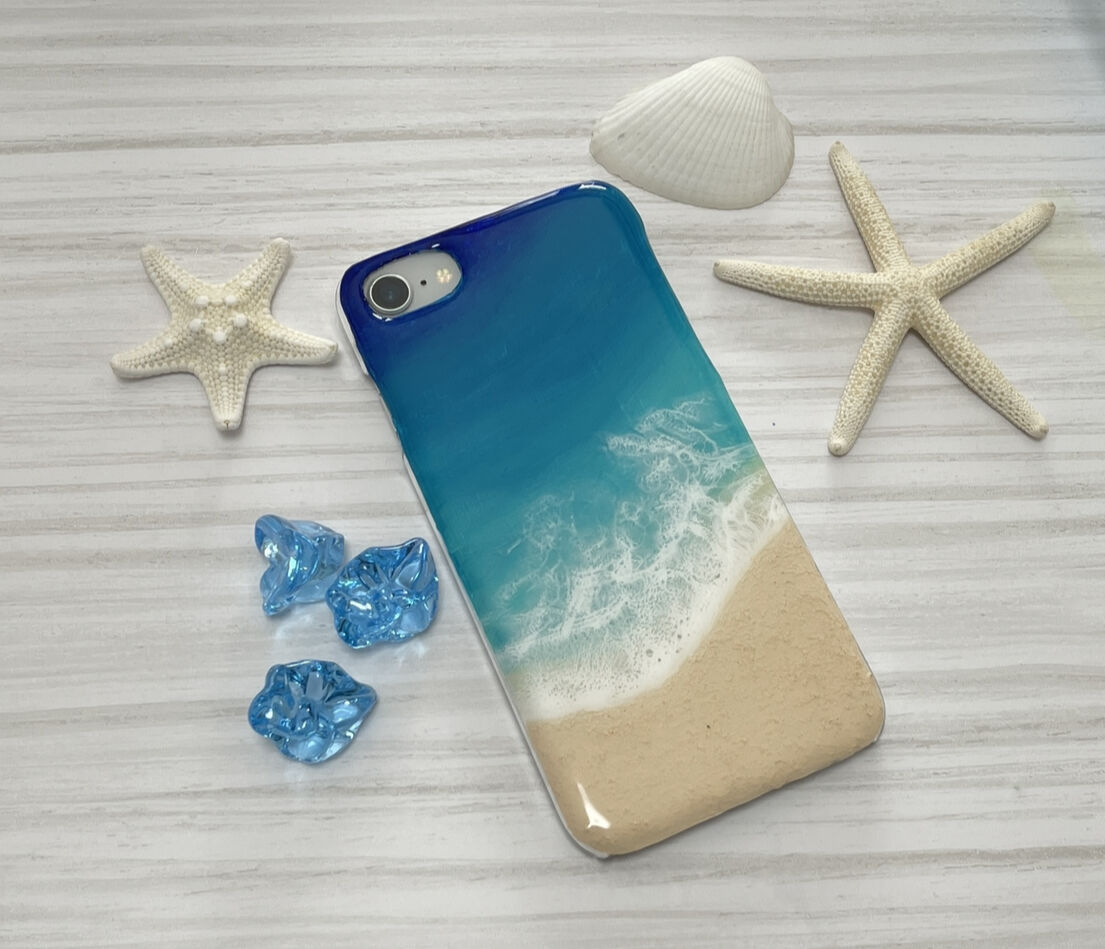 オーシャンレジンIPhone携帯ケース 【オーダー制作】 | Rainbow